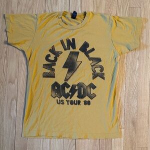 AC/DC Back In Black Mustard Seed Adult T-Shirt, Men’s Size S